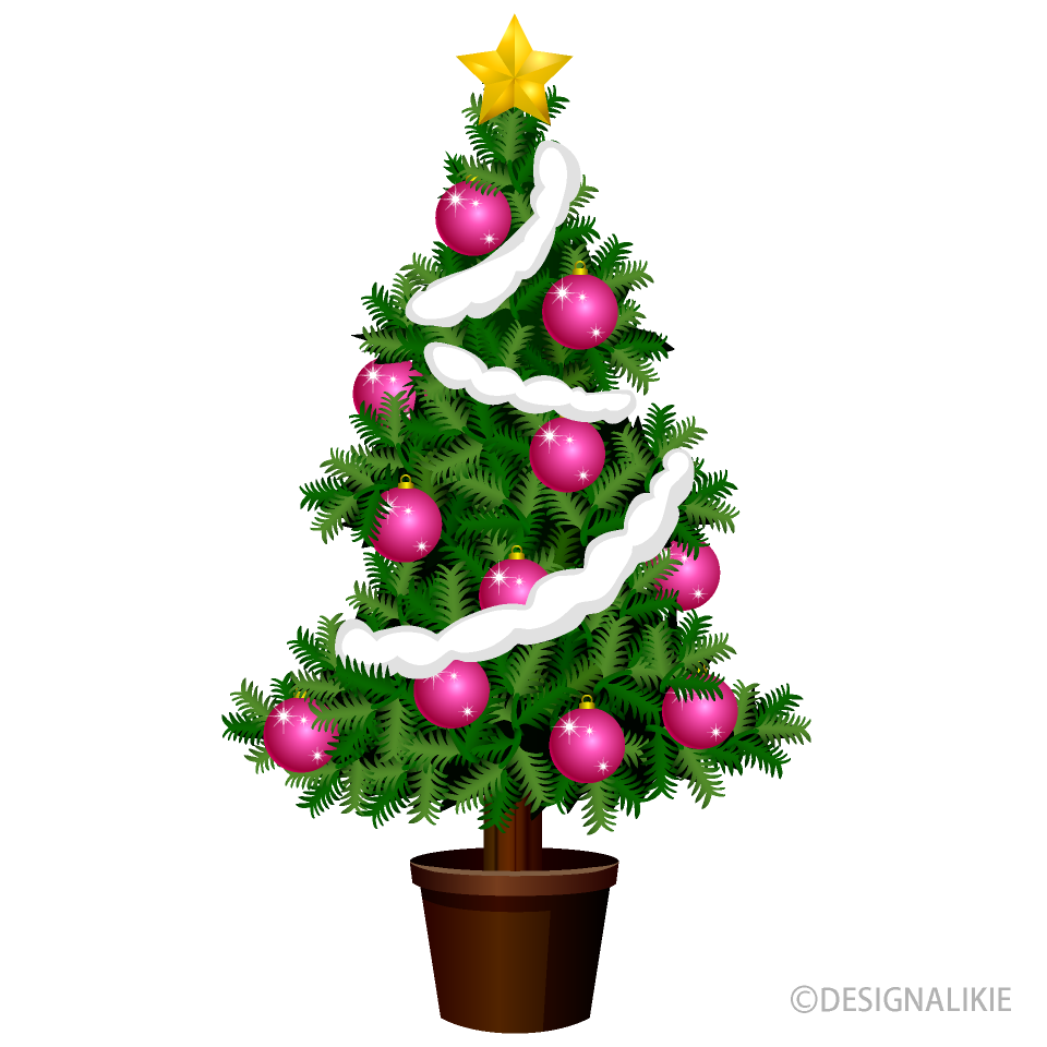 Christmas Tree with Pink Ornament