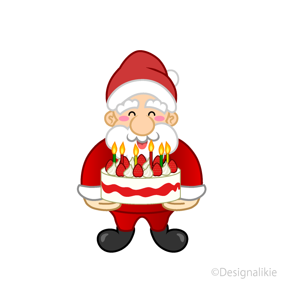 Santa con pastel
