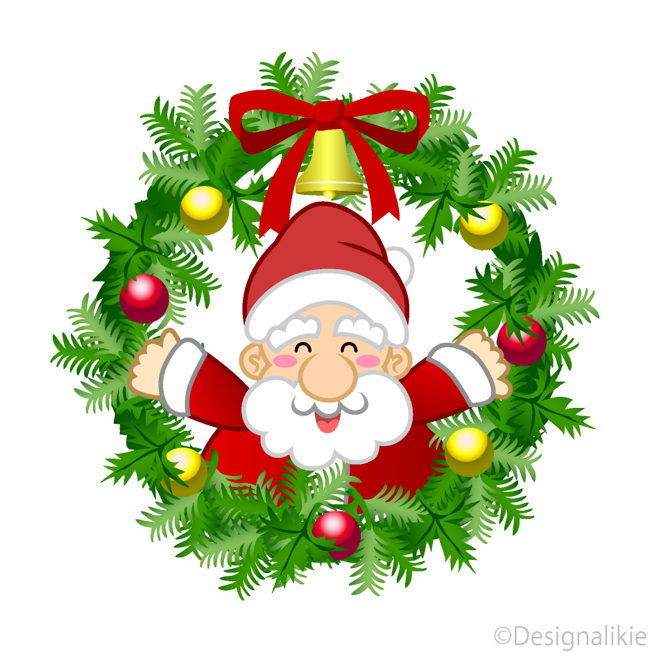 Santa and Christmas Wreath