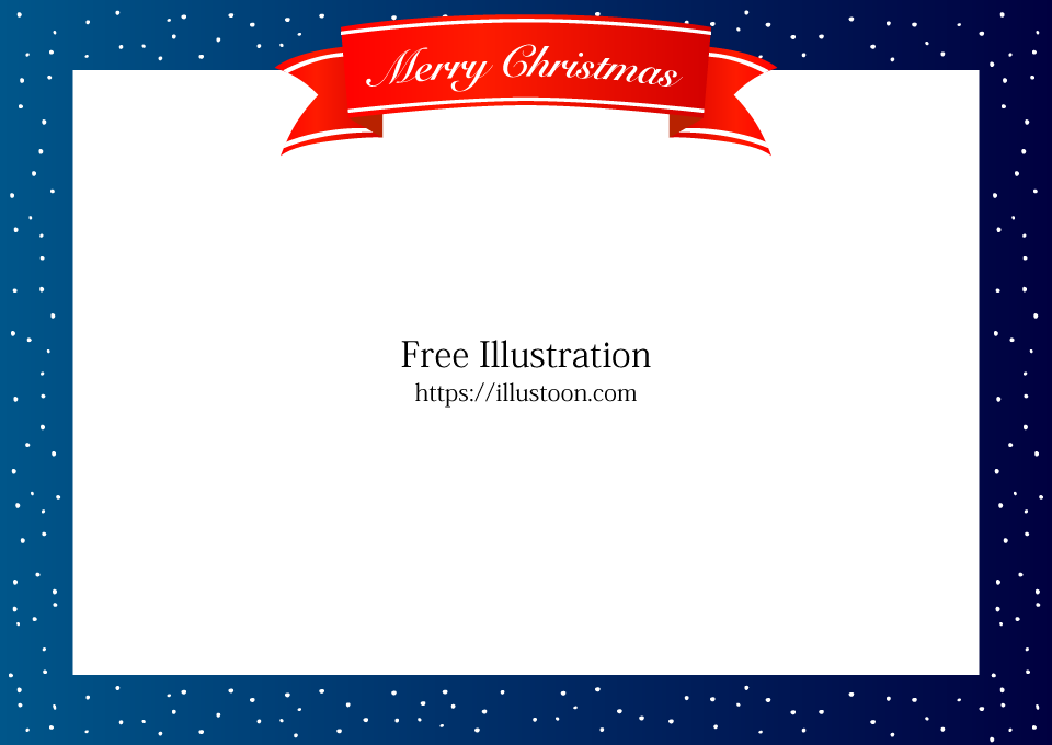Snowy Night and Merry Christmas ribbon Border