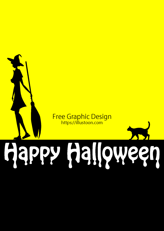 Cat and Witch Silhouette