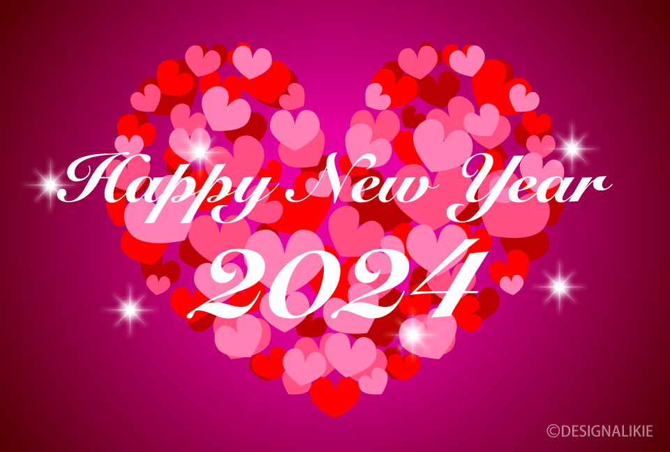 Many Heart Happy New Year Greeting