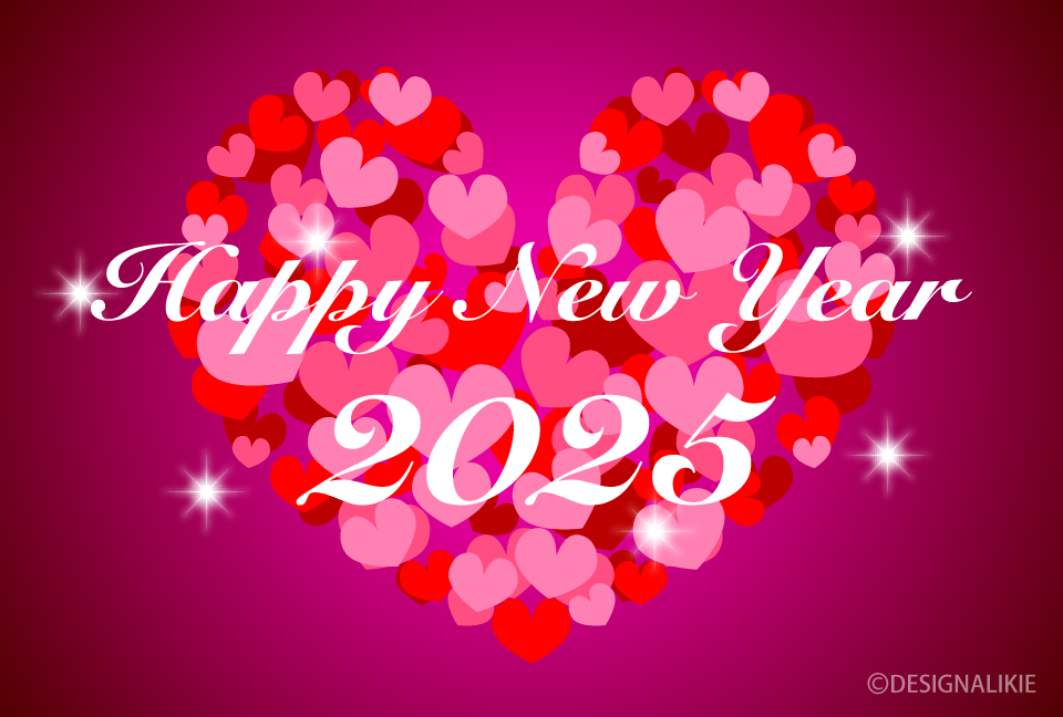 Many Heart Happy New Year Greeting