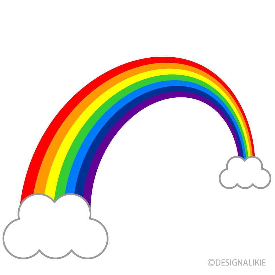 Arco iris y nube planos 3D
