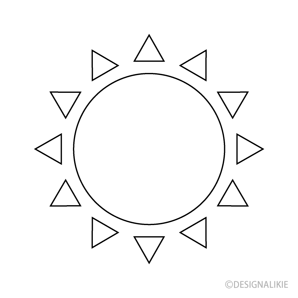 Sol simple en blanco y negro