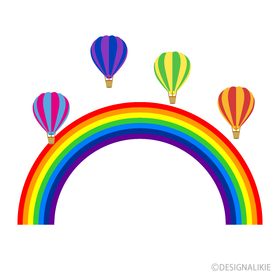 Arco iris y globo aerostático
