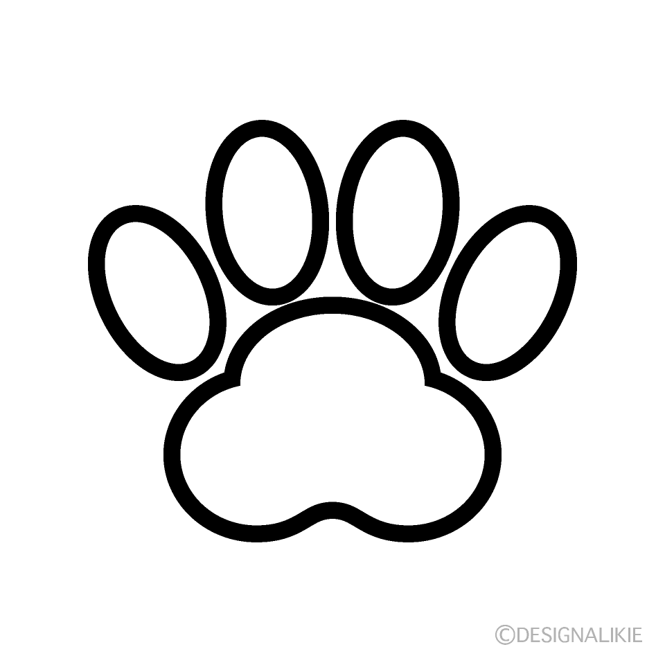 Paw Print Black and White