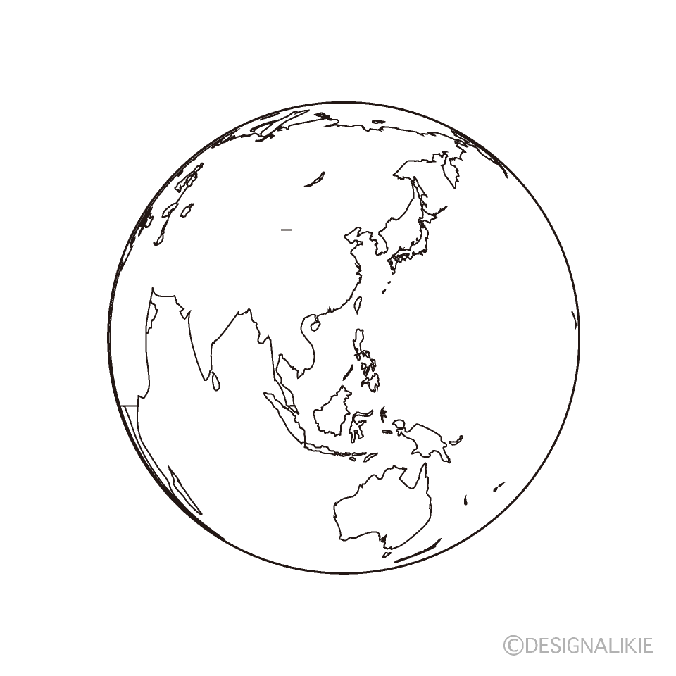 Asia Earth Black and White