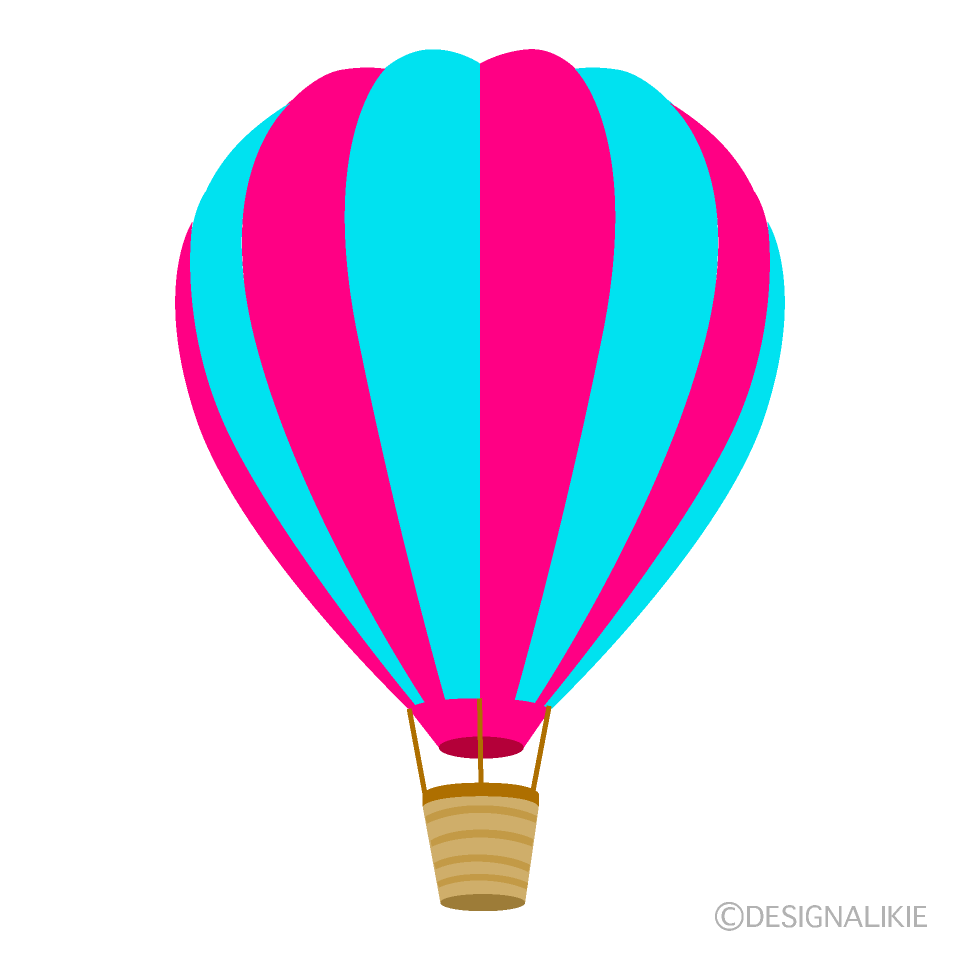 Pink and Light Blue Hot Air Balloon