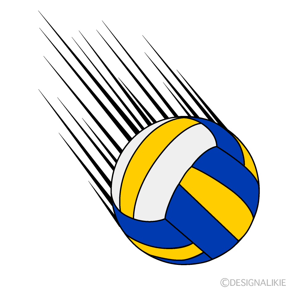 Blue and Yellow Volleyball Ball Spike