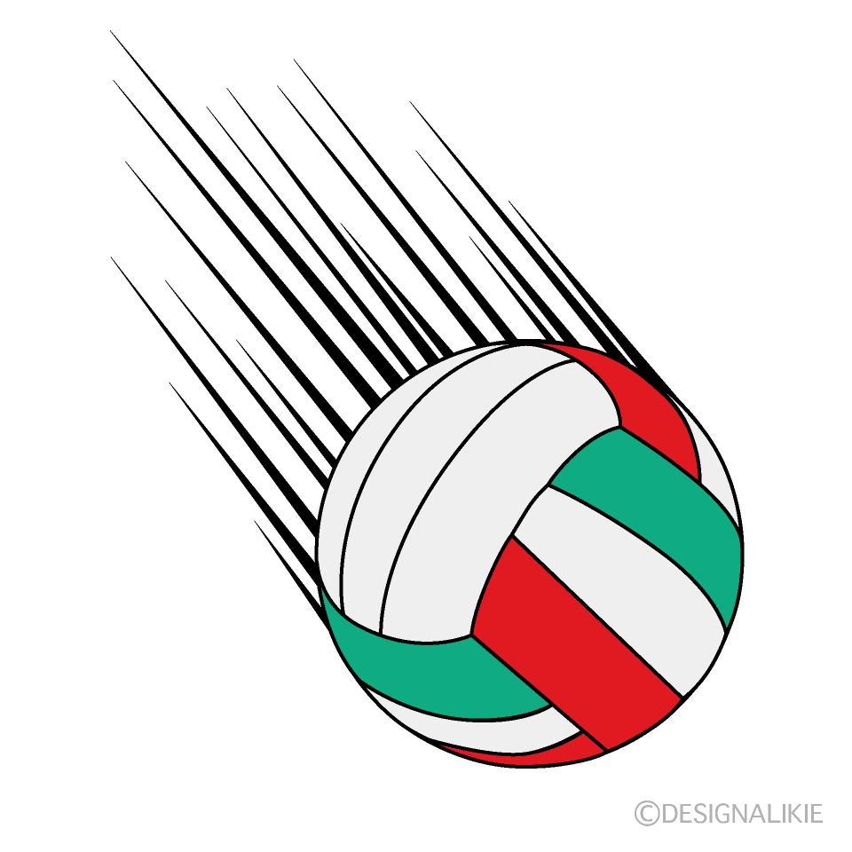 Red and Green Volleyball Ball Spike