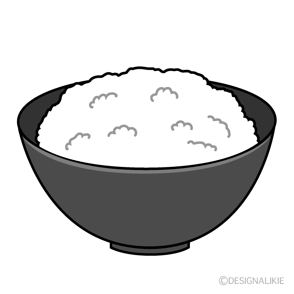 Arroz en cuenco negro