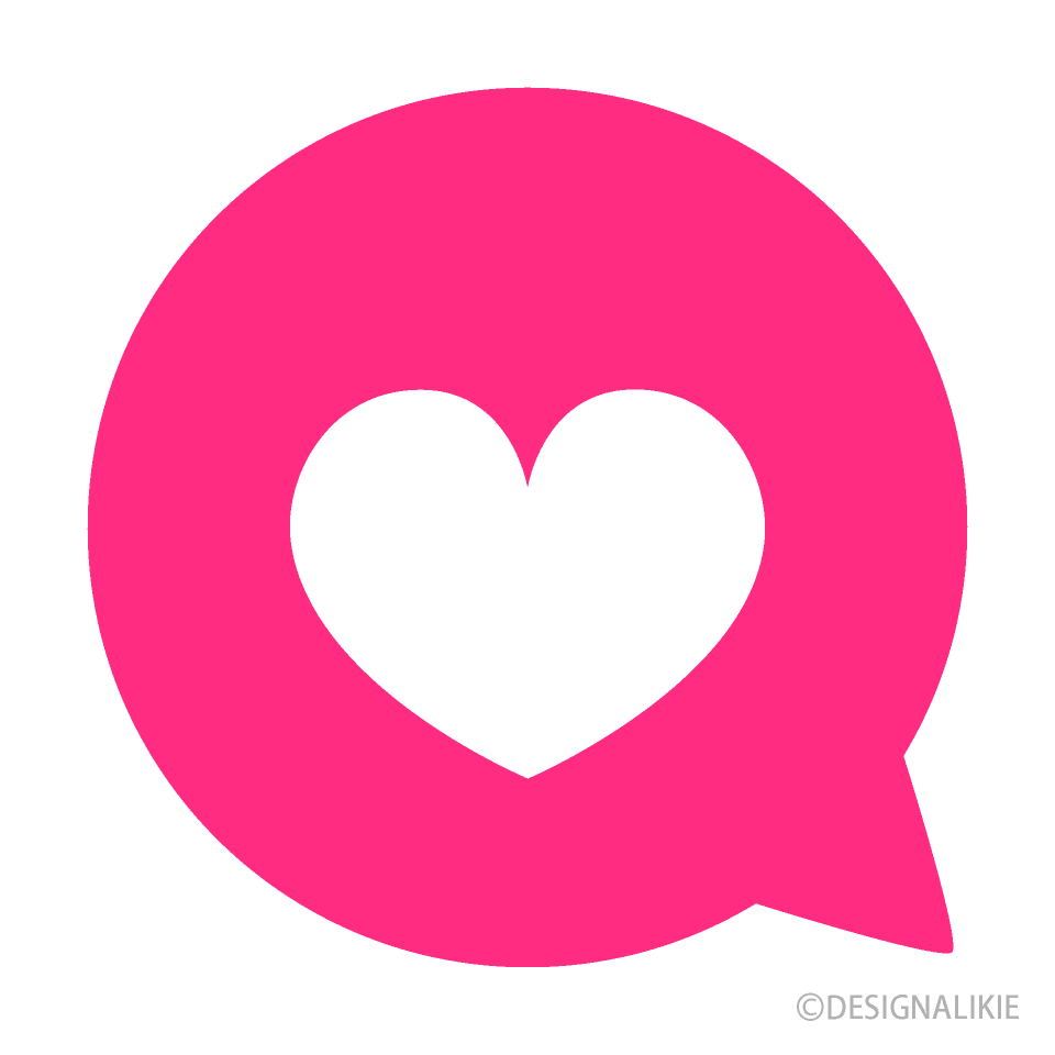 Pink Heart Circle Speech Bubble