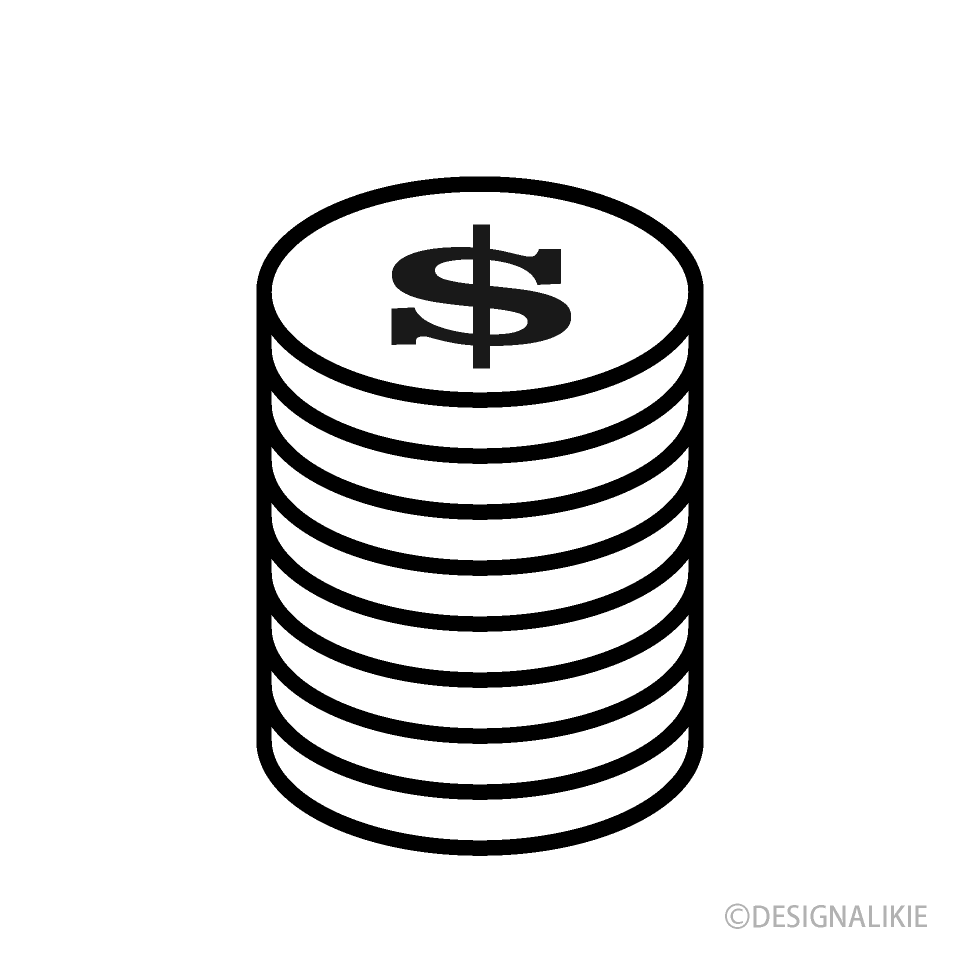 Dollar Coins Black and White