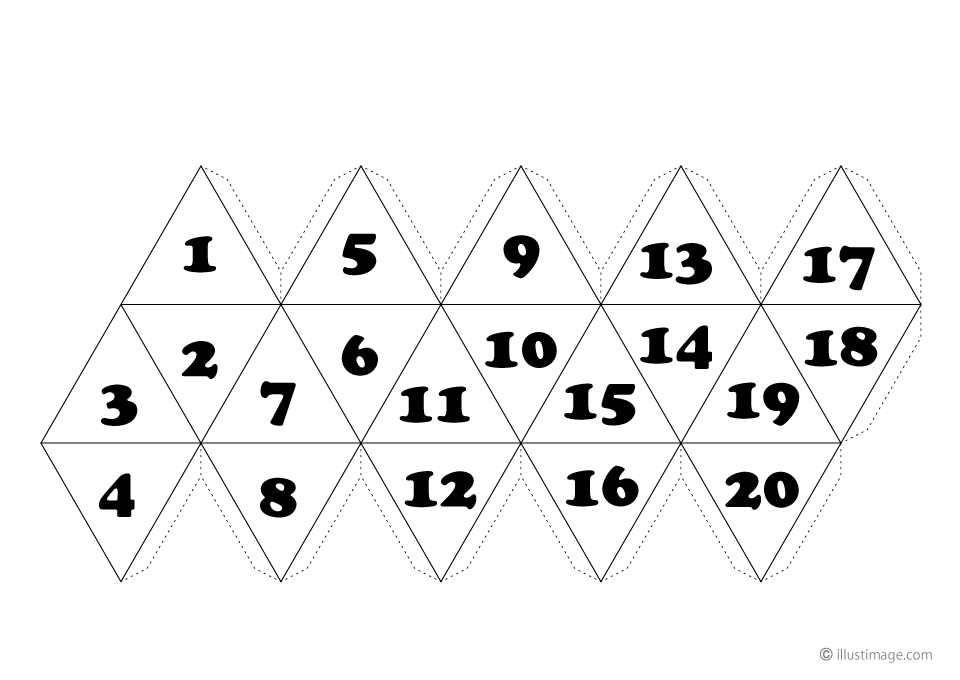 Paper Icosahedron with Numbers