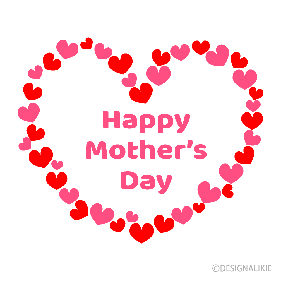 Corazón del día de la madre con corazones lindos