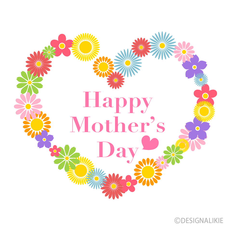 Corazón del día de la madre con linda flor