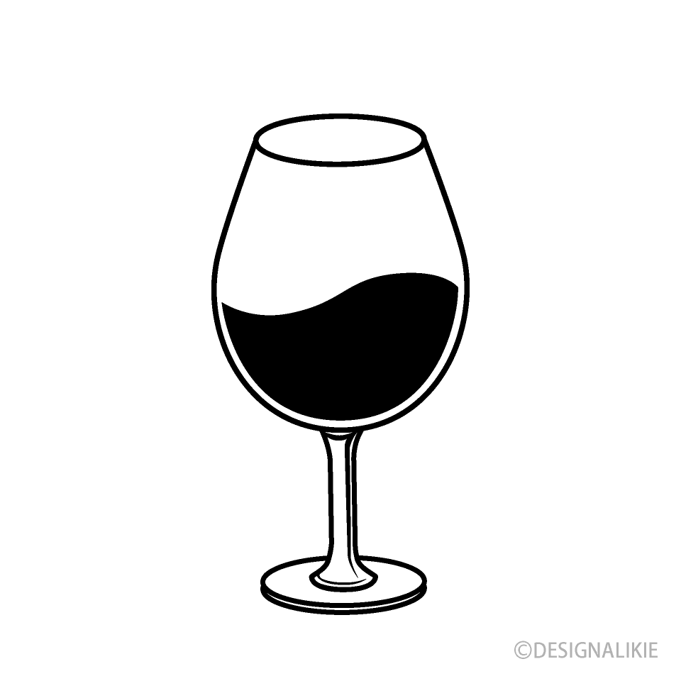 Wine Glass Black and White