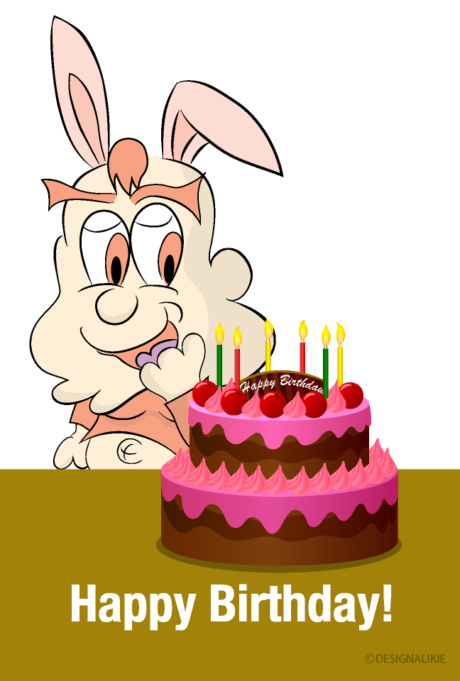 Cute bunny character Happy Birthday