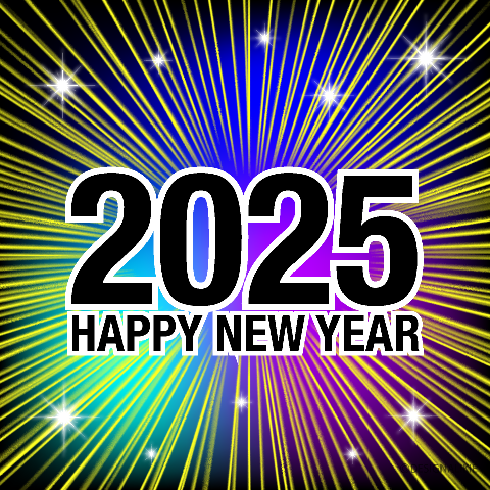 Happy New Year 2025 Glitter Universe