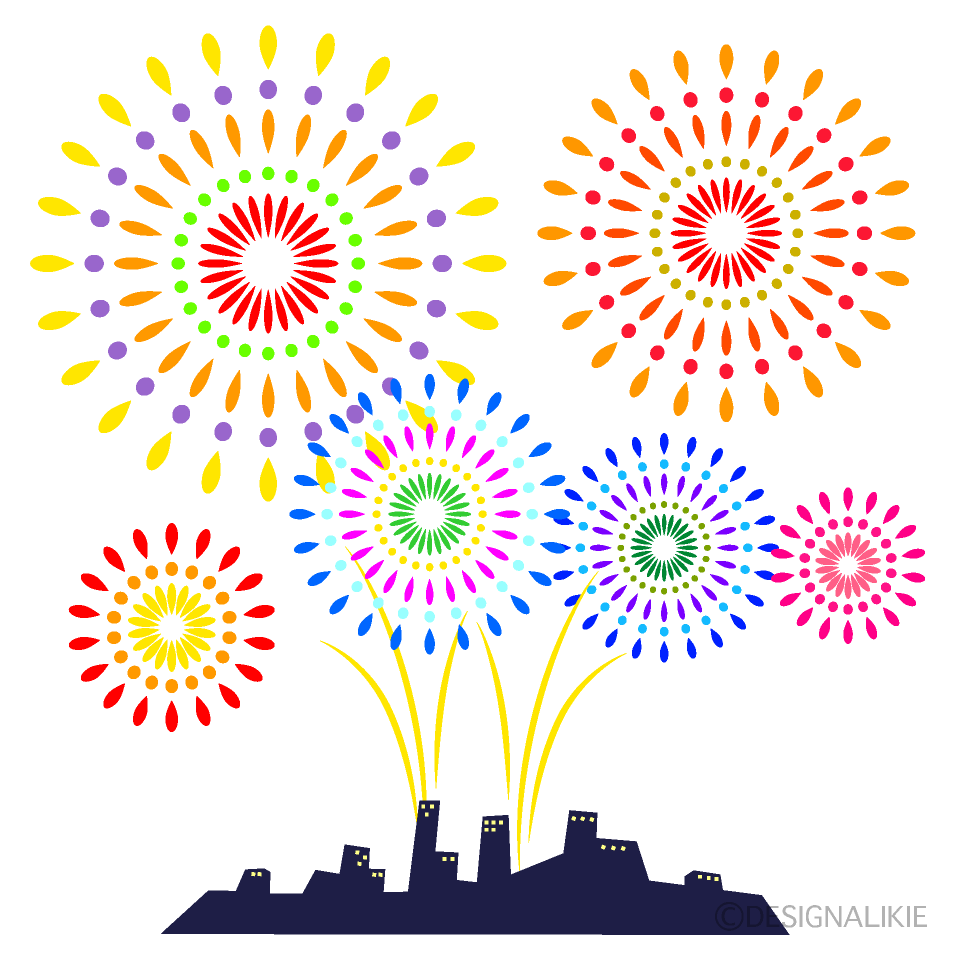 Fireworks Over City