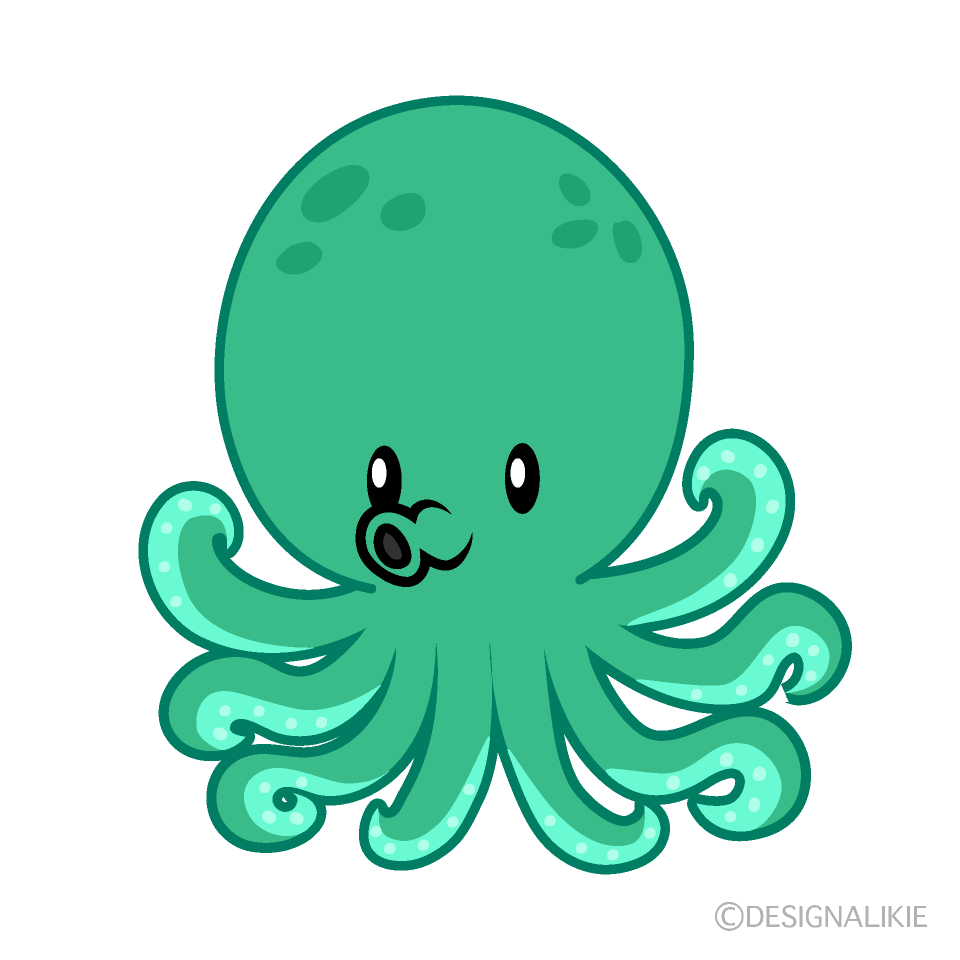 Cute Green Octopus