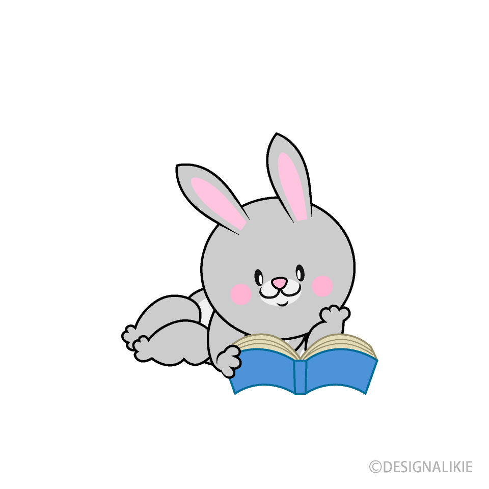 Conejo Acostado y Leyendo