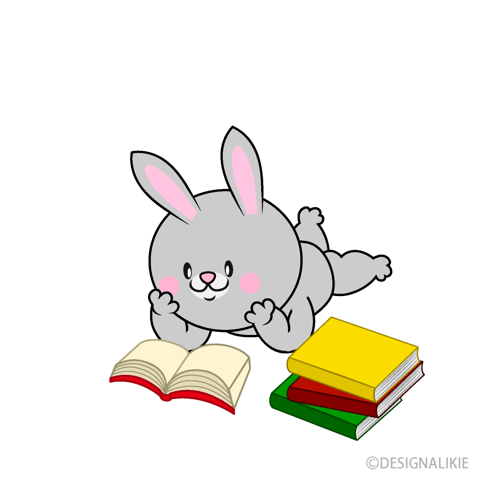 Conejo Relajándose y Leyendo