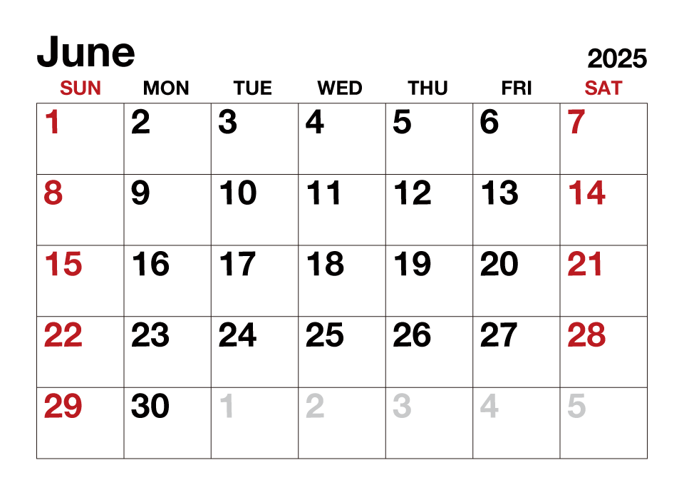 June 2025 Calendar