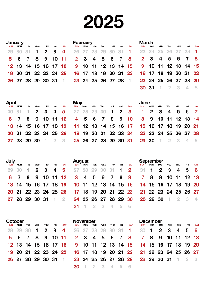 Calendar 2025