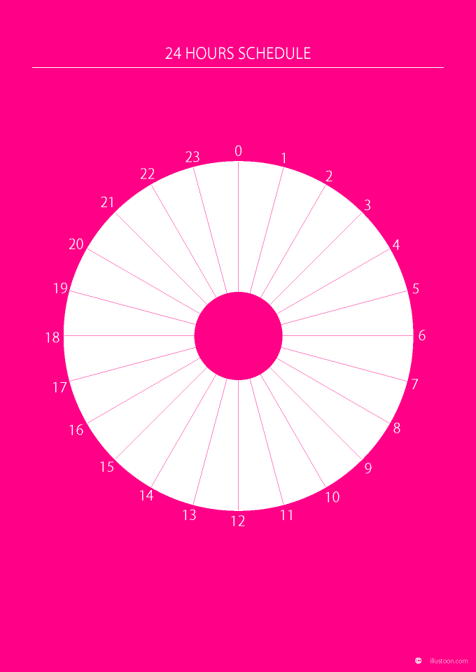 24 Hours Circle Schedule Pink