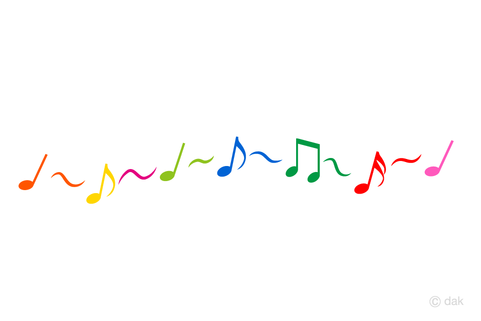 Colorful notes playing music