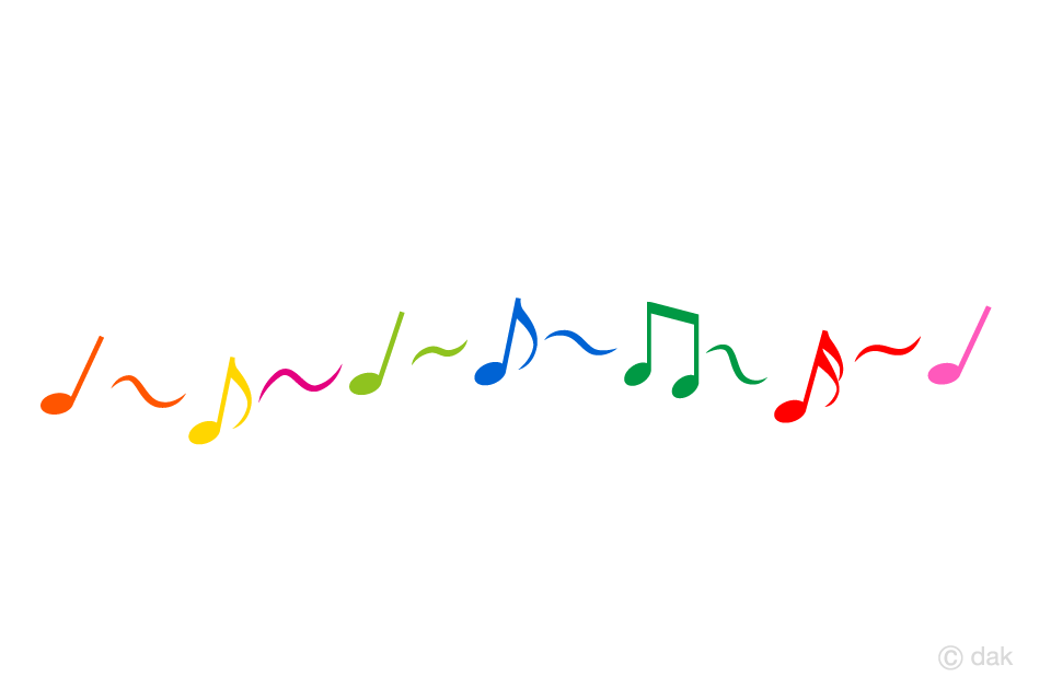Notas coloridas tocando música