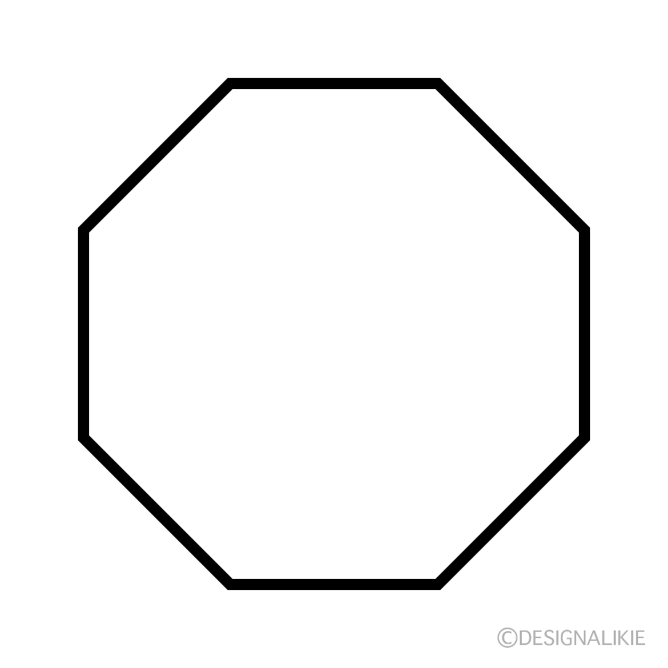 Octagon Shape Black and White