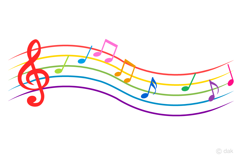 Waving Colorful Music Score