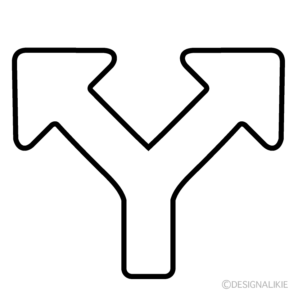 Fork Arrow Black and White
