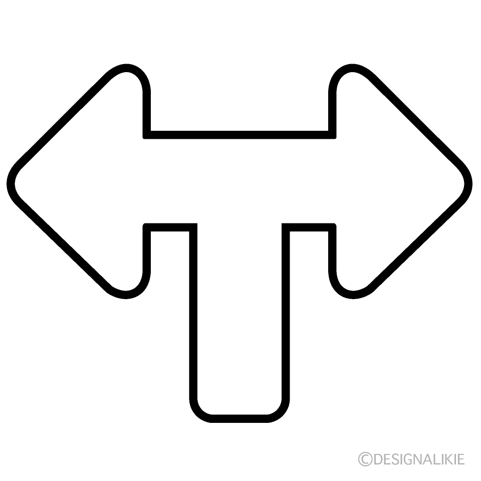 T-junction Arrow Black and White