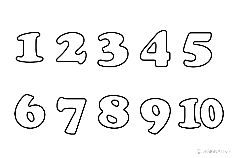 Number Chart Black and White