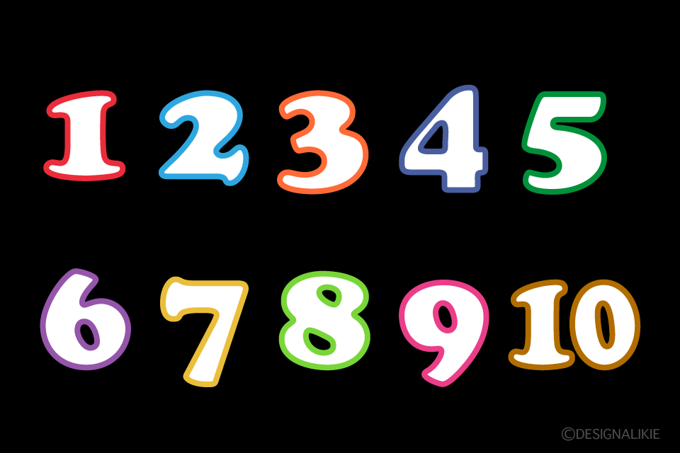 Gráfico de números coloridos en fondo negro