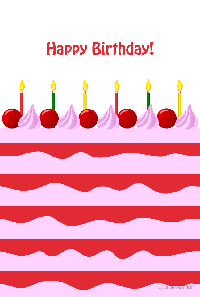 Strawberry cake birthday card