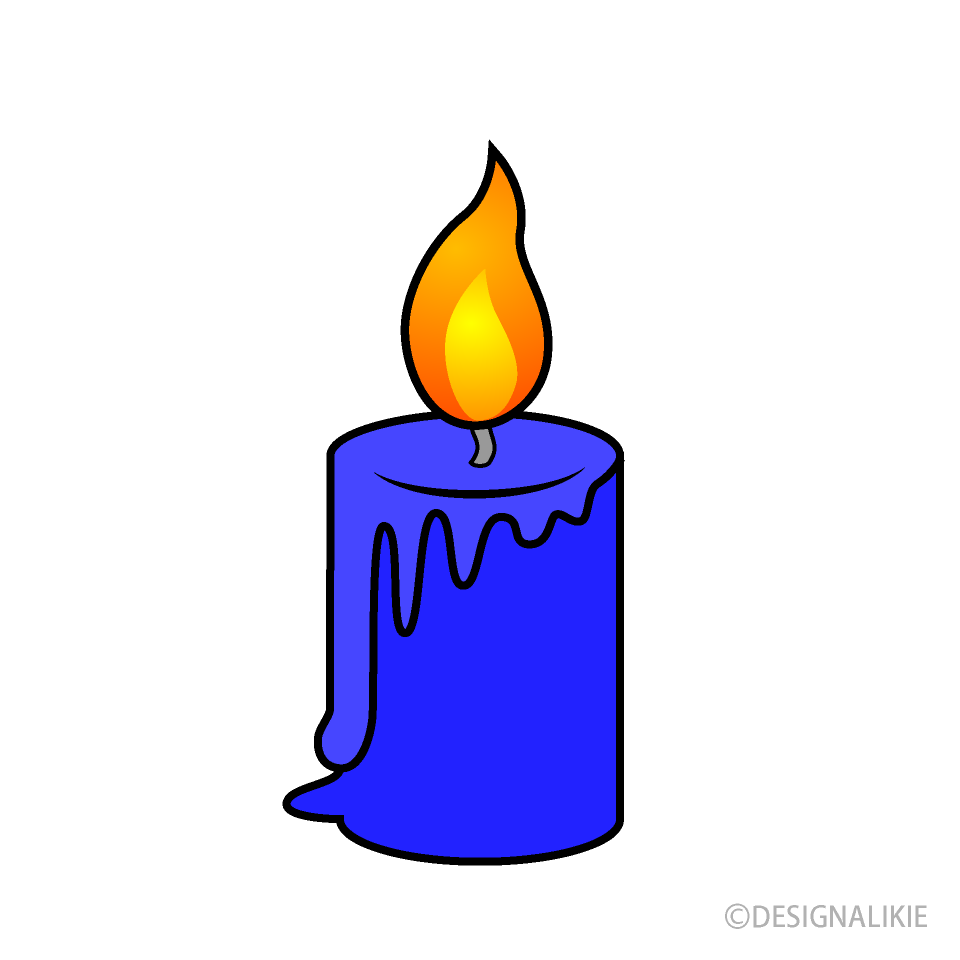 Simple Thick Blue Candle