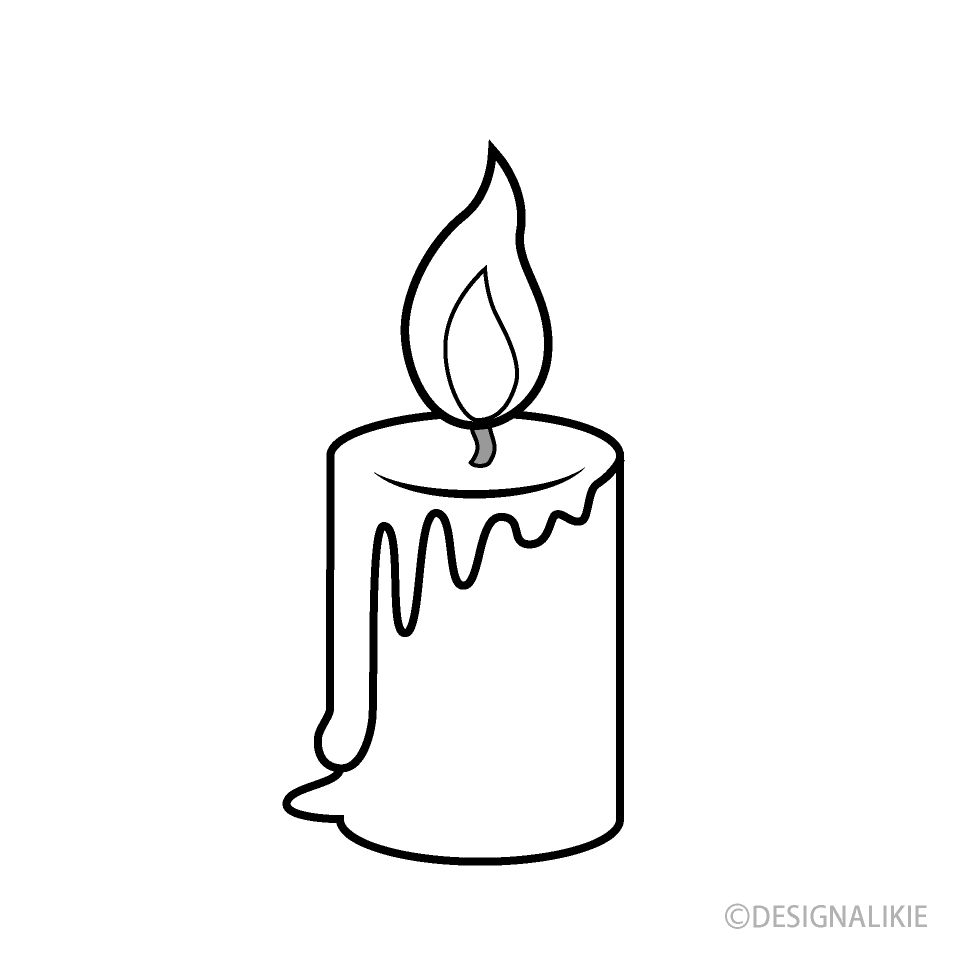 Simple Thick Candle Black and White