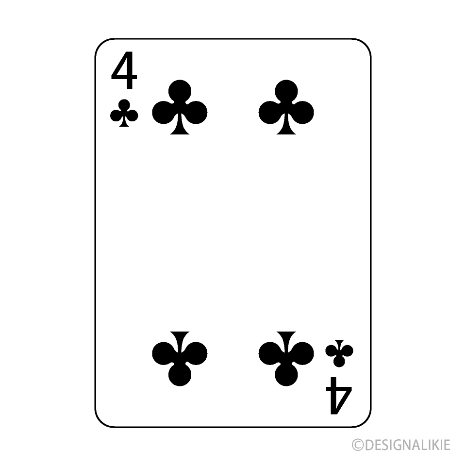 Four of Clubs Playing Card