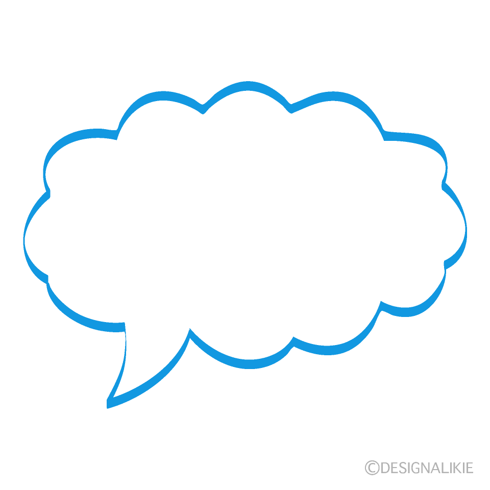 Cute Cloud Speech Bubble with Color Line