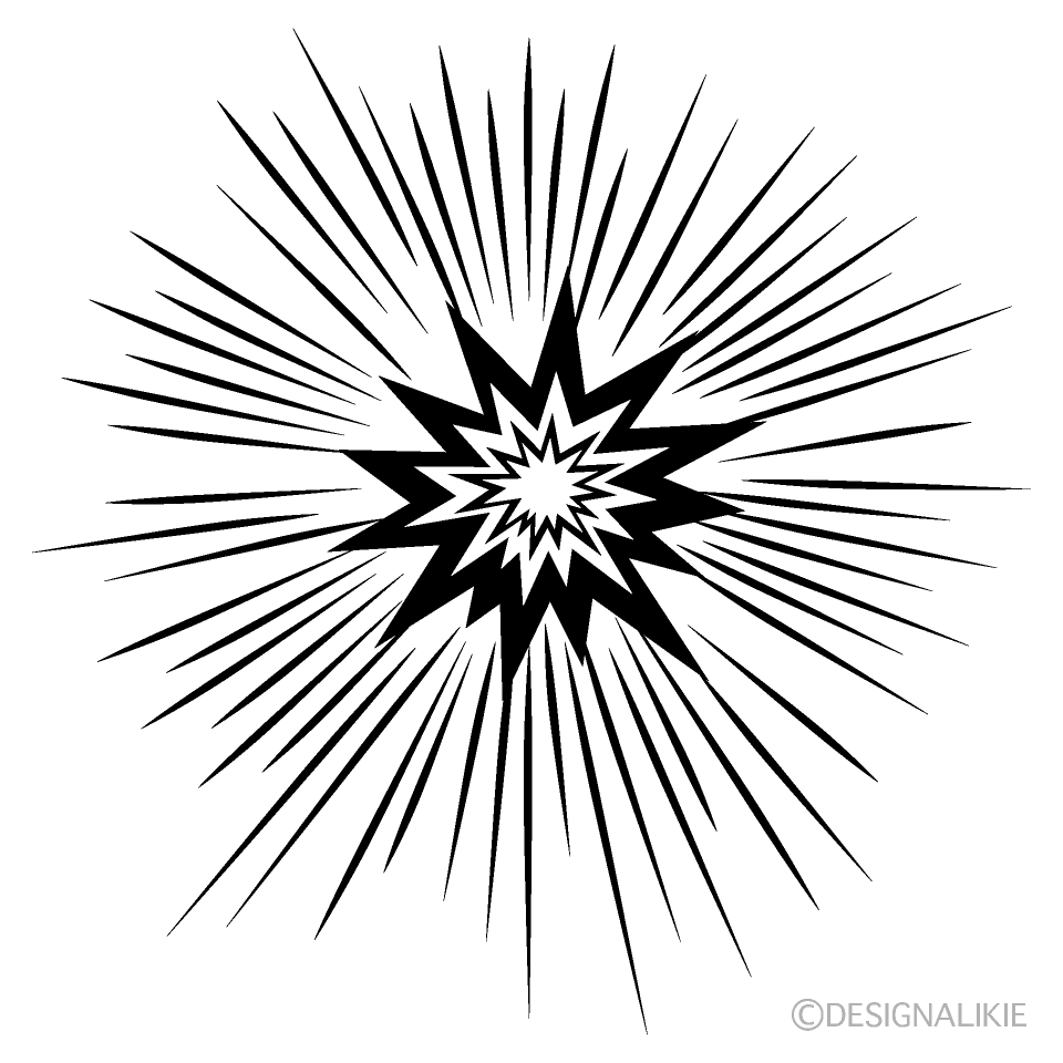 Spark Explosion Black and White