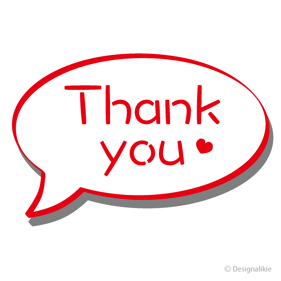 Red Thank You Speech Bubble