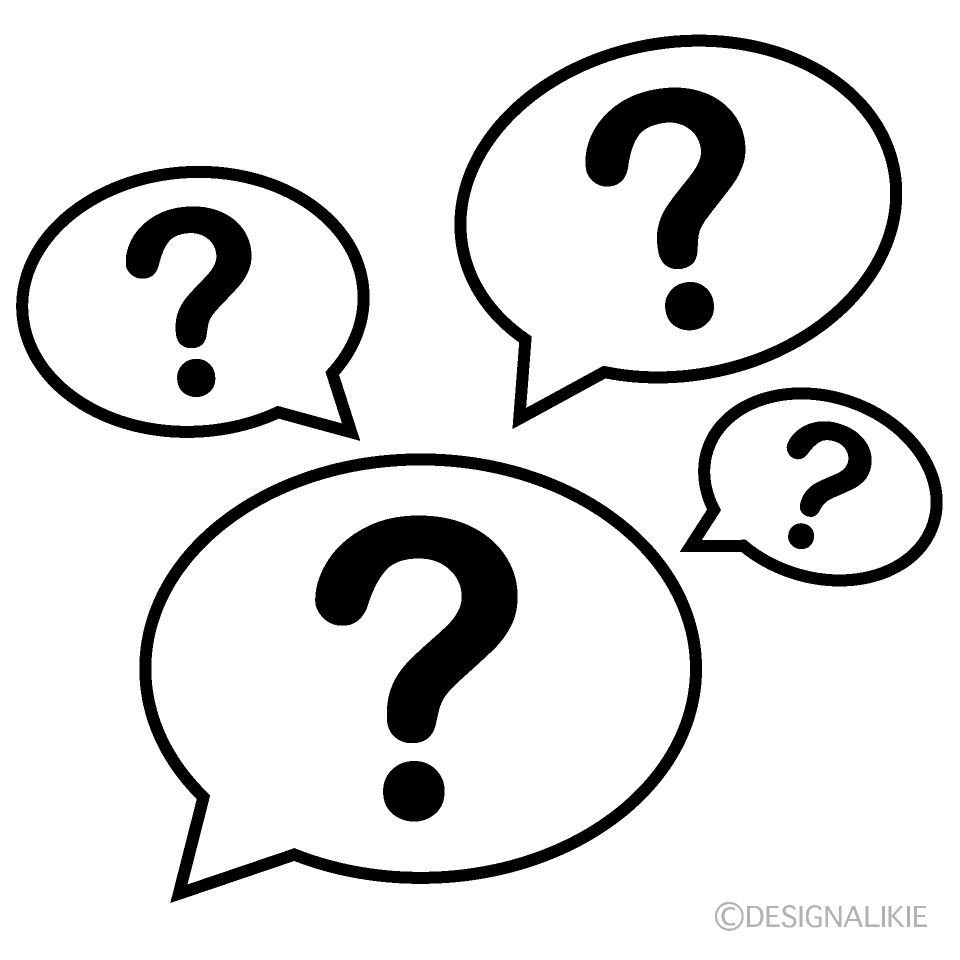 Question Mark Speech Bubbles Black and White