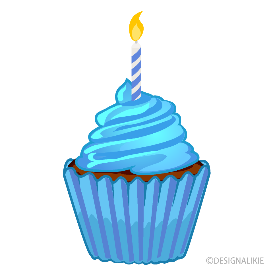 Blue Birthday Cupcake