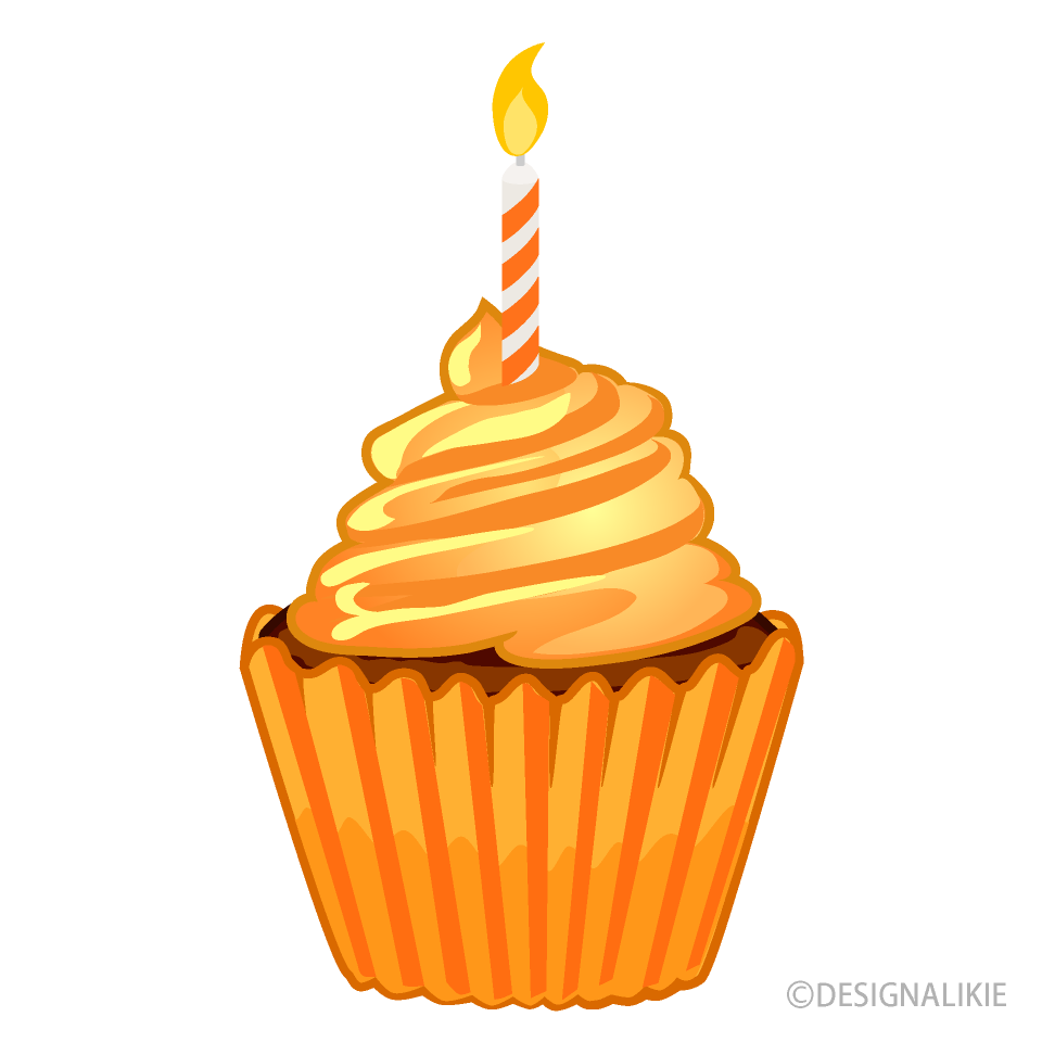 Orange Birthday Cupcake