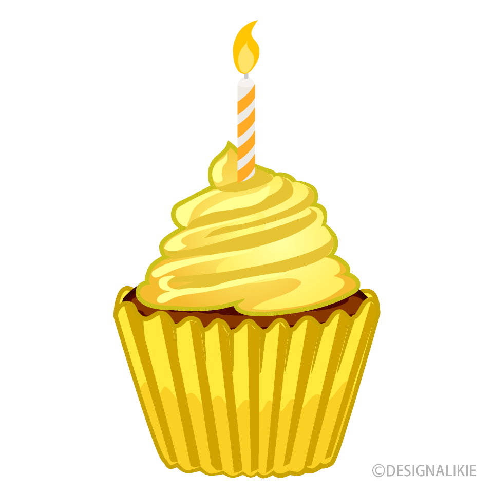 Yellow Birthday Cupcake